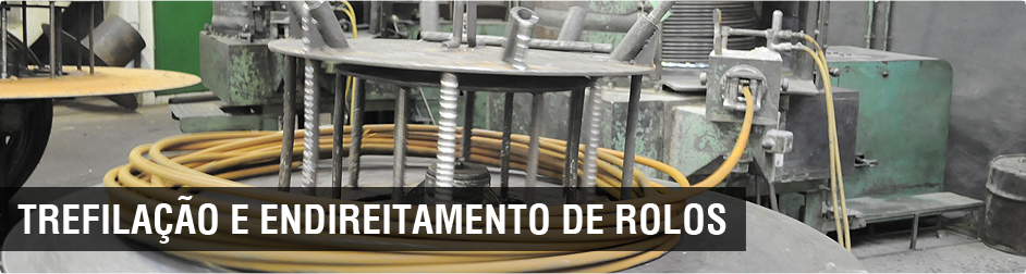Trefilação e endireitamento de rolos